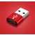 Adattatore da USB tipo C OTG a USB tipo A maschio colore ROSSO